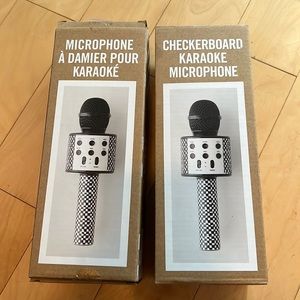 Checkerboard wireless Bluetooth karaoke microphone - 2 available
